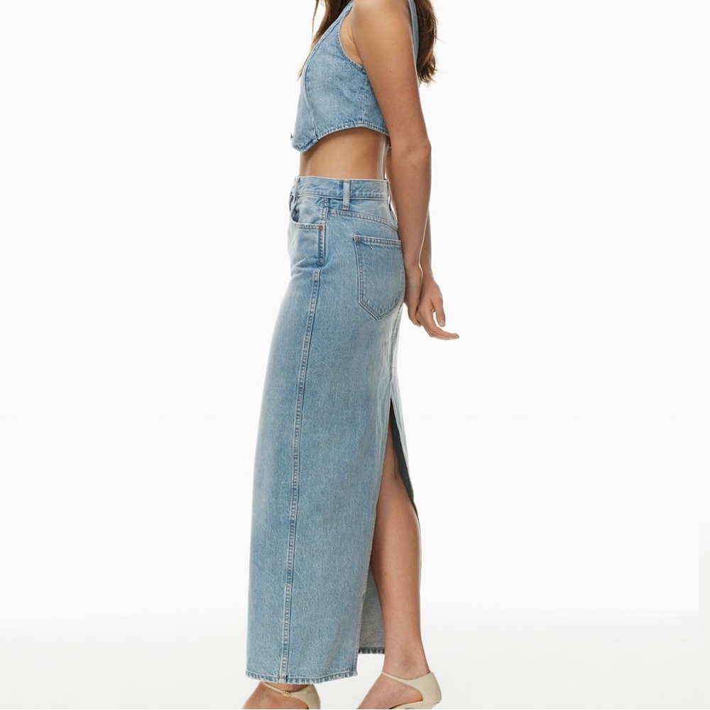 Denim Forum The '90s Pencil Maxi Denim Skirt